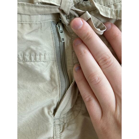 Columbia Shorts Large Drawstring Zip Relaxed Beige Pocket Khaki Hike Outdoor Y2K - Picture 4 of 15